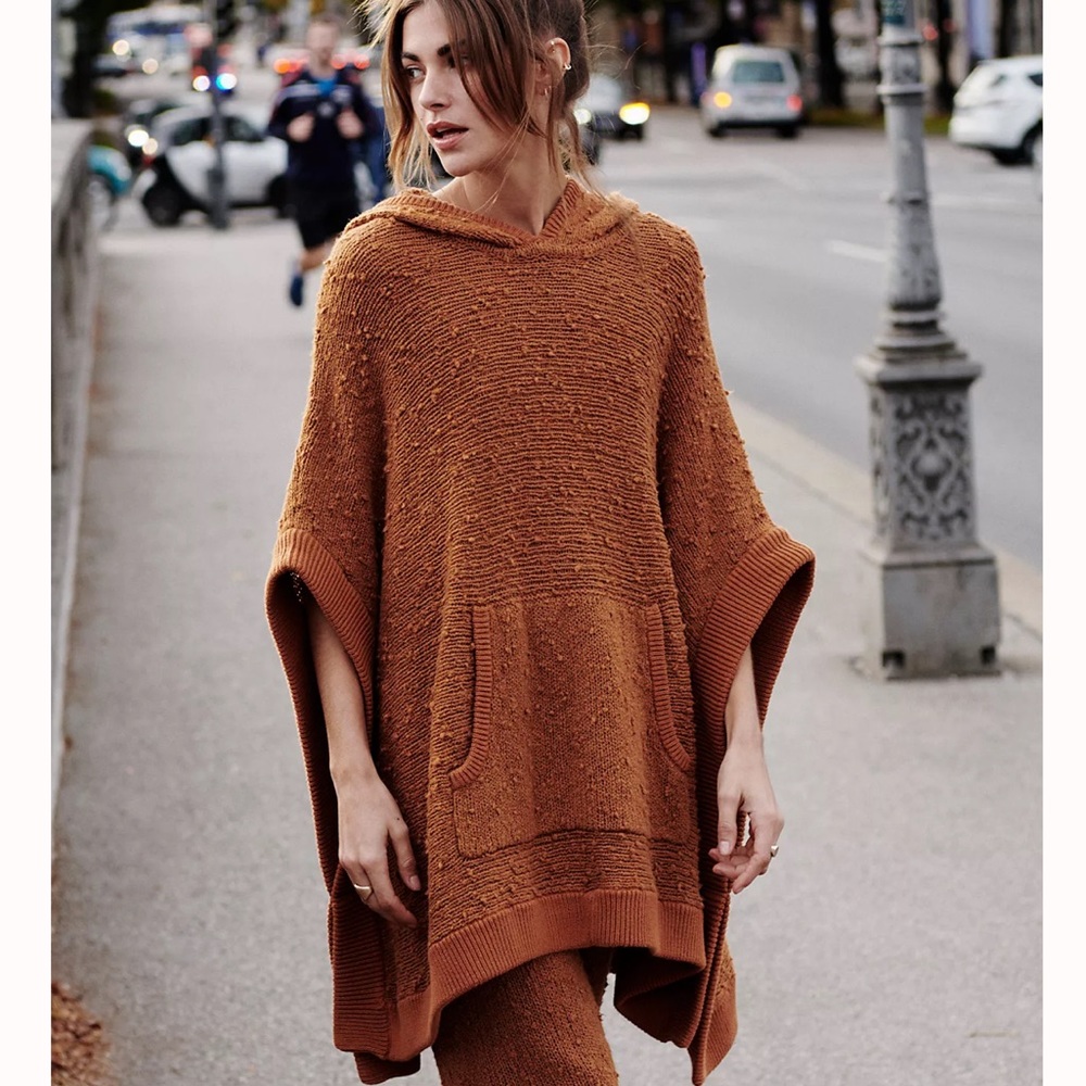 Free People Beach Easy Breezy Poncho Sweater